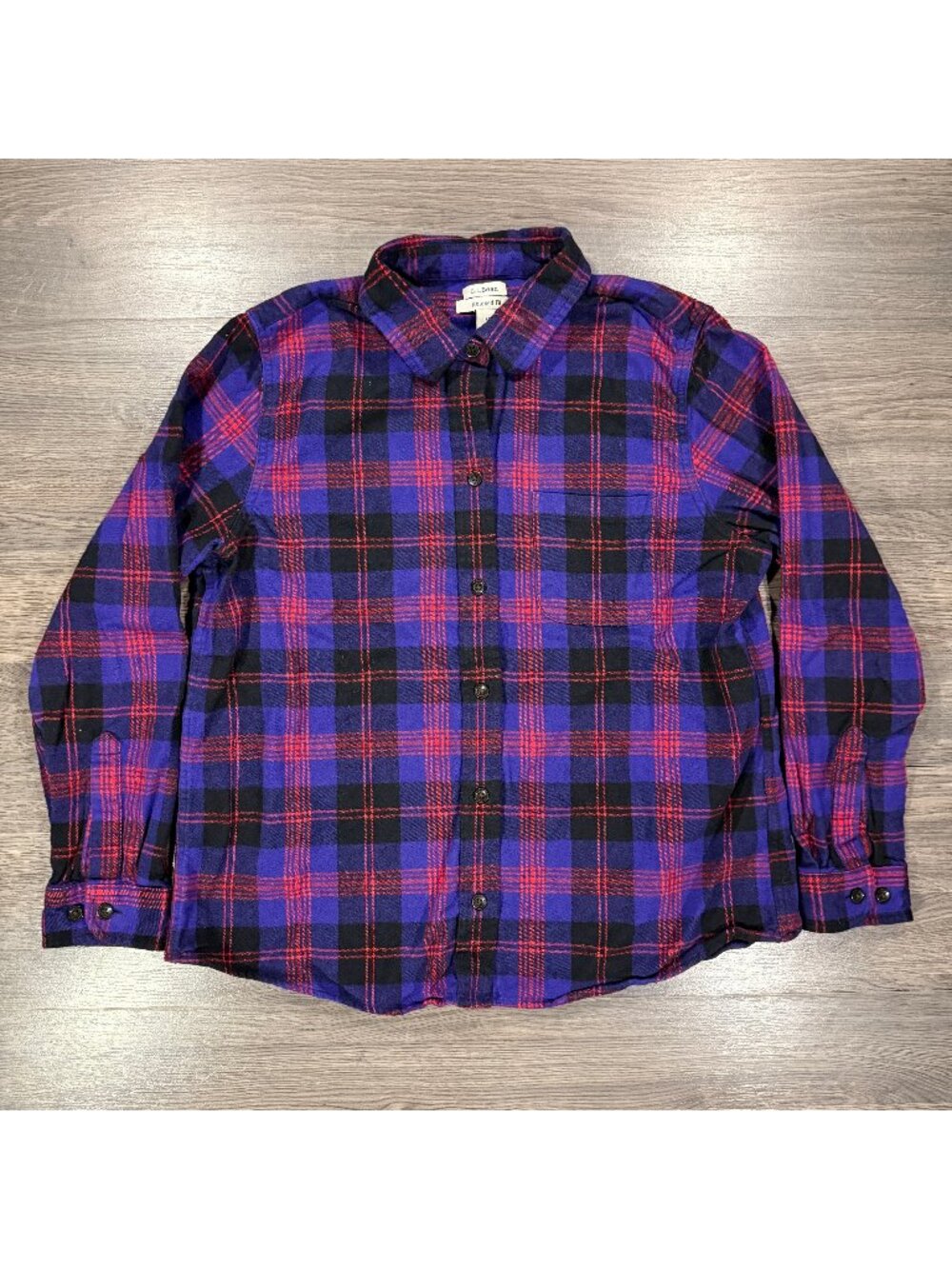 L.L. Bean Women's Scotch Plaid Flannel Relaxed Fit Shirt - Purple/Red
